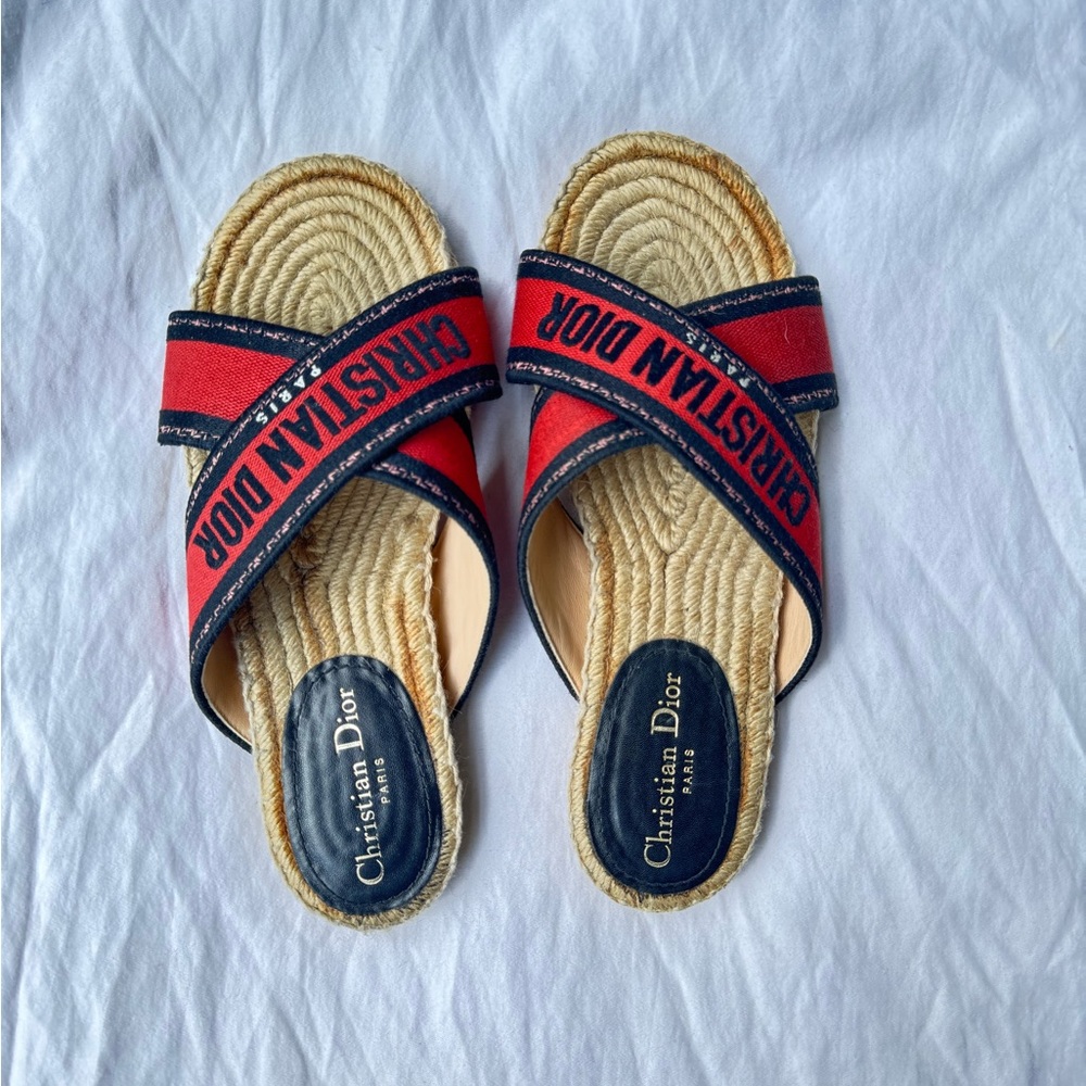 Christian Dior Canvas Printed Espadrilles sandals